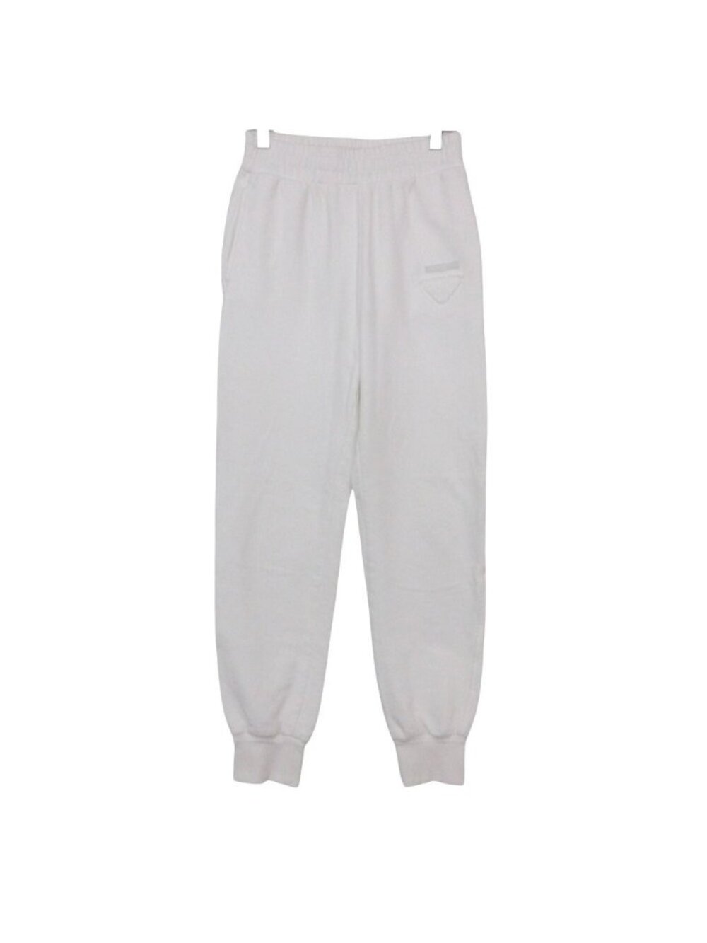 Prada Pants Triangle Logo Sweatshirt Jogger Cotton 100% White